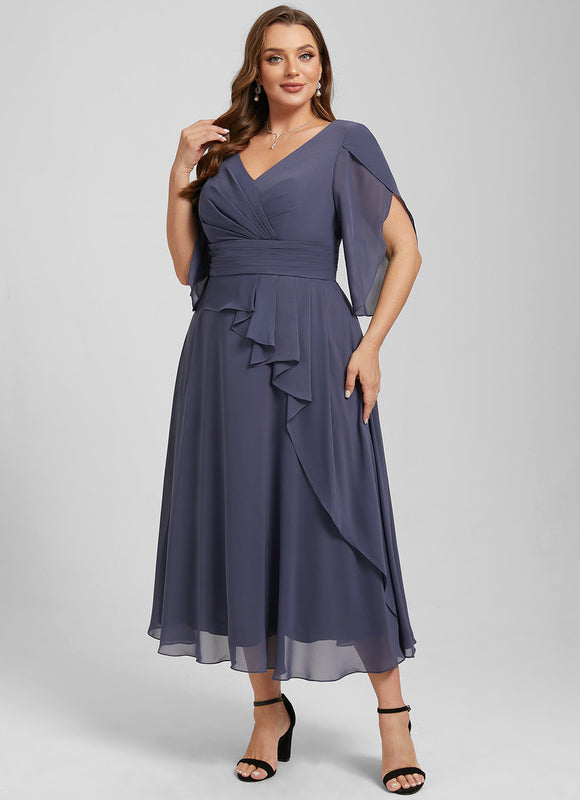 Robe Cocktail Flottante Saphir - gallery 8