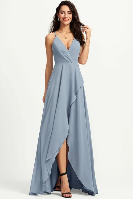 Robe Cocktail Fluide Marine Asymétrique - gallery 1