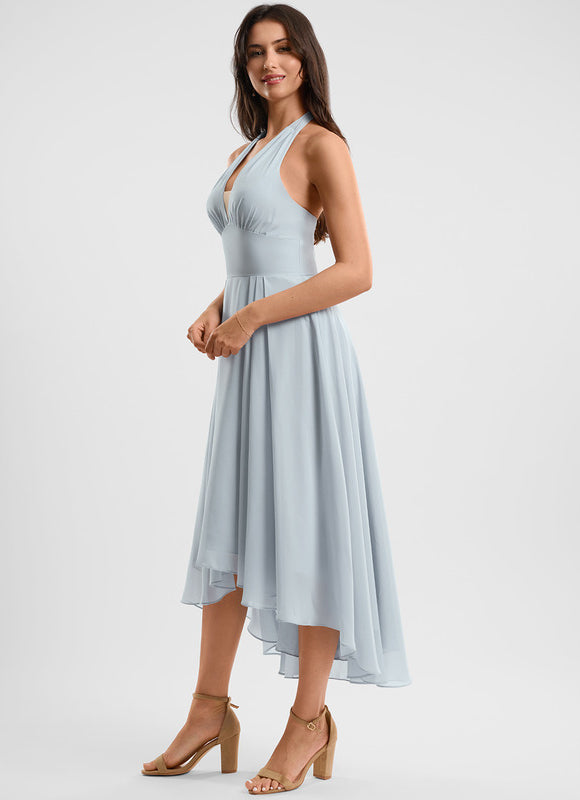 Robe Cocktail Fluide Vert Pâle - gallery 3