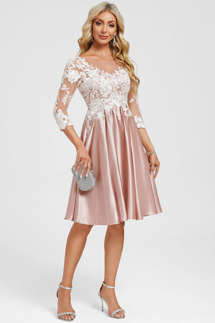 Robe Cocktail Satinée Florale - gallery 4
