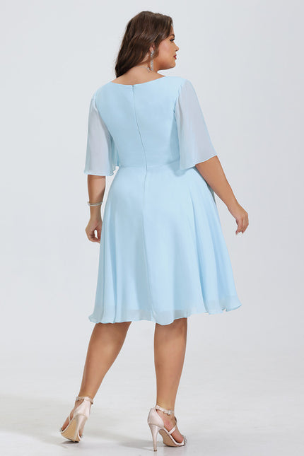 Robe Cocktail Mousseline Asymétrique - gallery 8