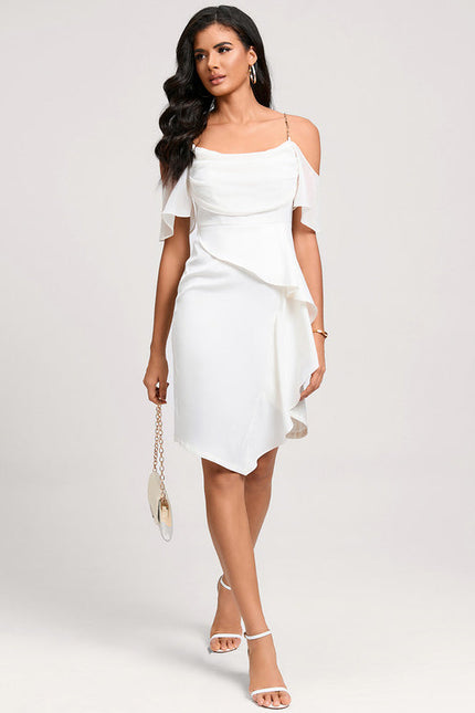 Robe Cocktail Epaule Dénudée - gallery 5