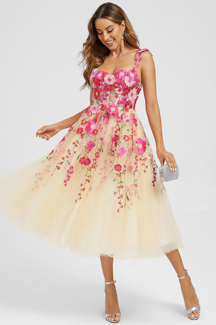 Robe Cocktail Éclat De Pétales - gallery 2