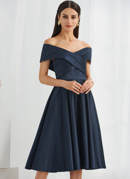 Robe Cocktail Satin Marine