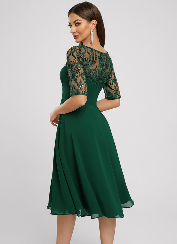 Robe Cocktail Col Bateau - gallery 1