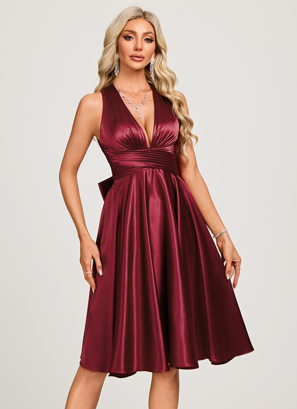 Robe Satin De Soie Cocktail - gallery 2