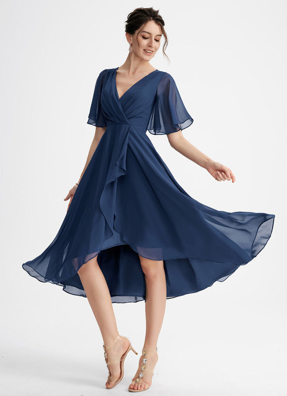 Robe Cocktail Fluide Vert Pâle - gallery 6