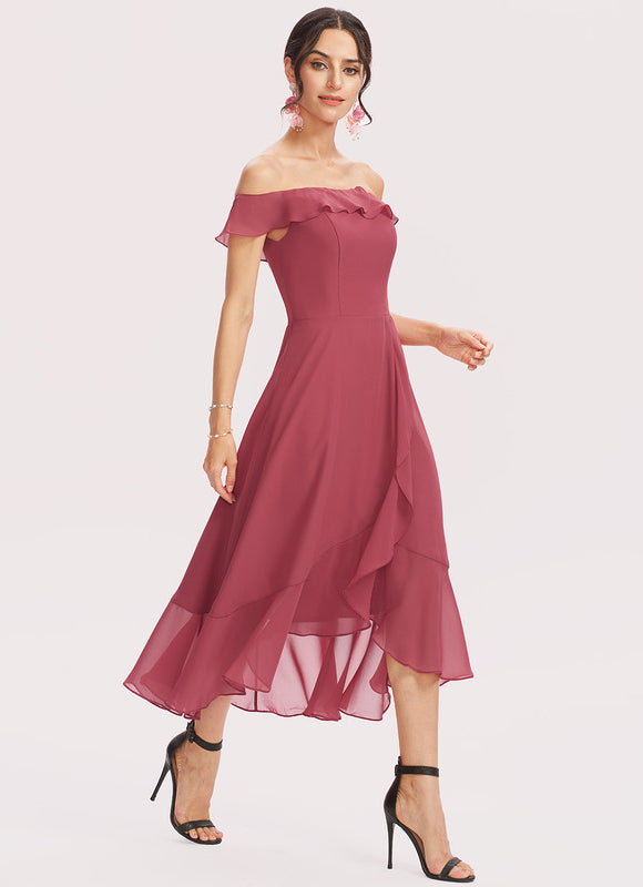 Robe Cocktail Fluide Évasée - gallery 2