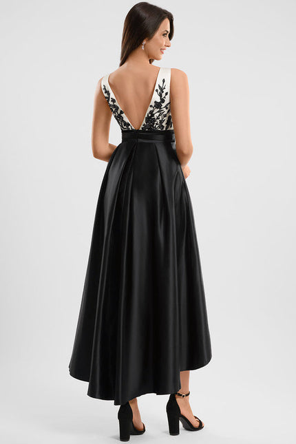 Robe Cocktail Élégante Contrastée - gallery 4