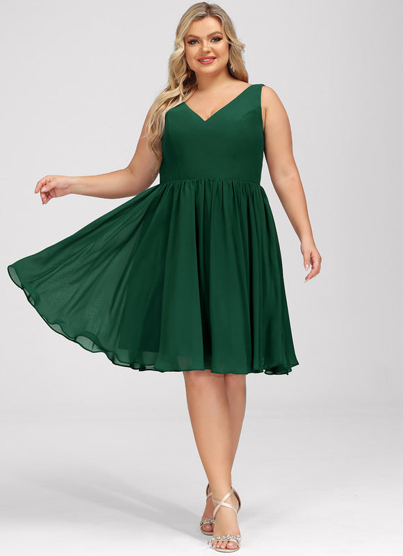 Robe Cocktail Mousseline Asymétrique - gallery 8