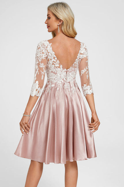 Robe Cocktail Satinée Florale - gallery 6