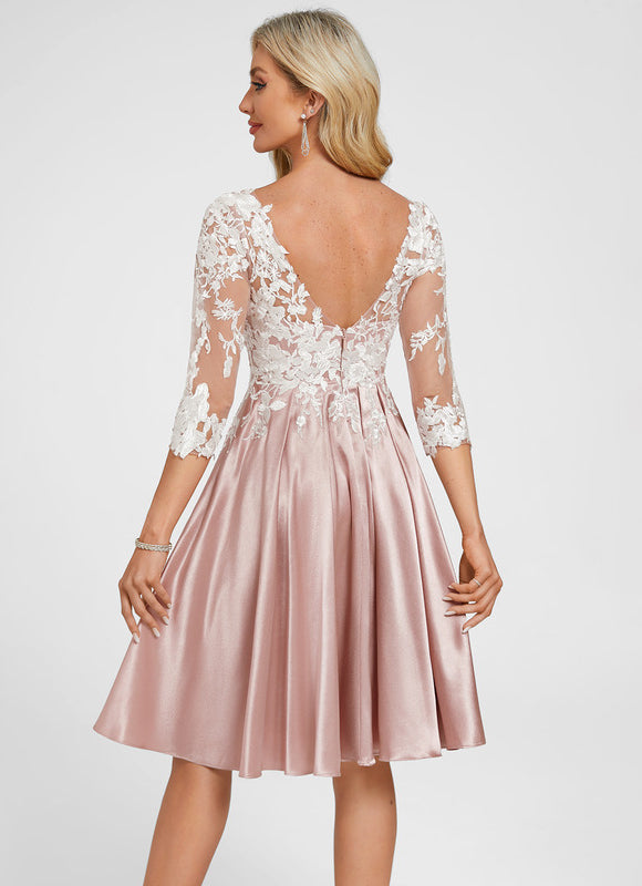 Robe Cocktail Satinée Florale - gallery 6