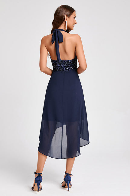 Robe Cocktail Pailletée Asymétrique - gallery 6