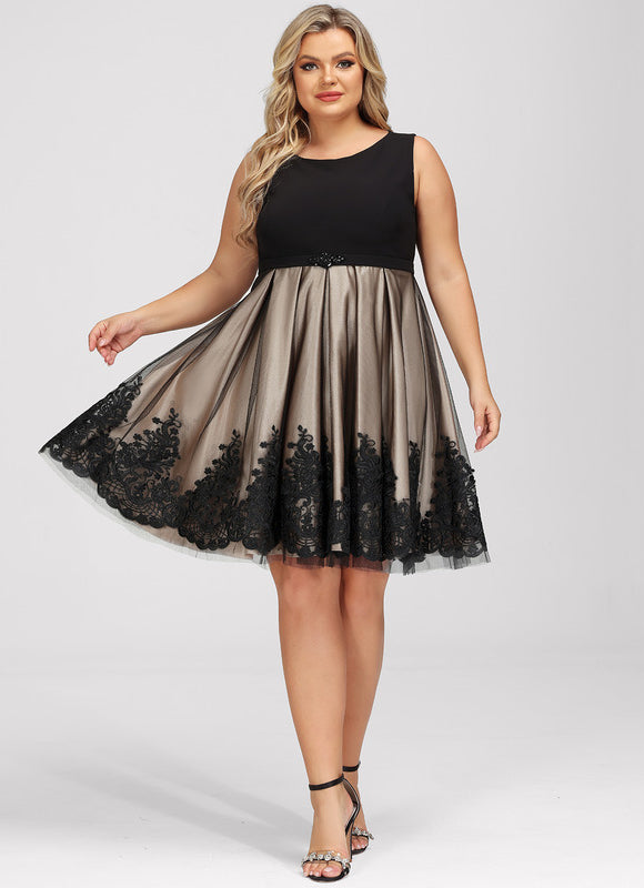 Robe Cocktail Noir Satiné Élégance - gallery 3