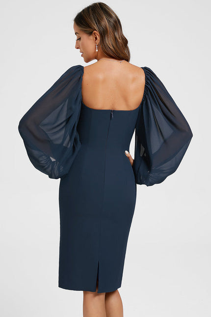 Robe Cocktail Élégante Marine - gallery 3