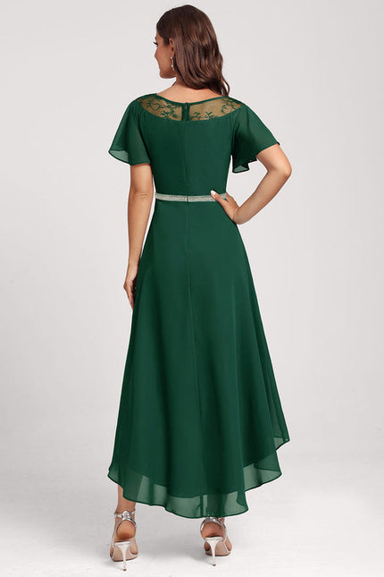 Robe Cocktail Éclat Vert Satiné - gallery 4