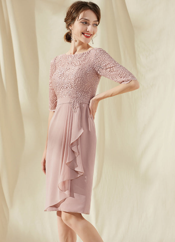 Robe Cocktail Rose Perle - gallery 2