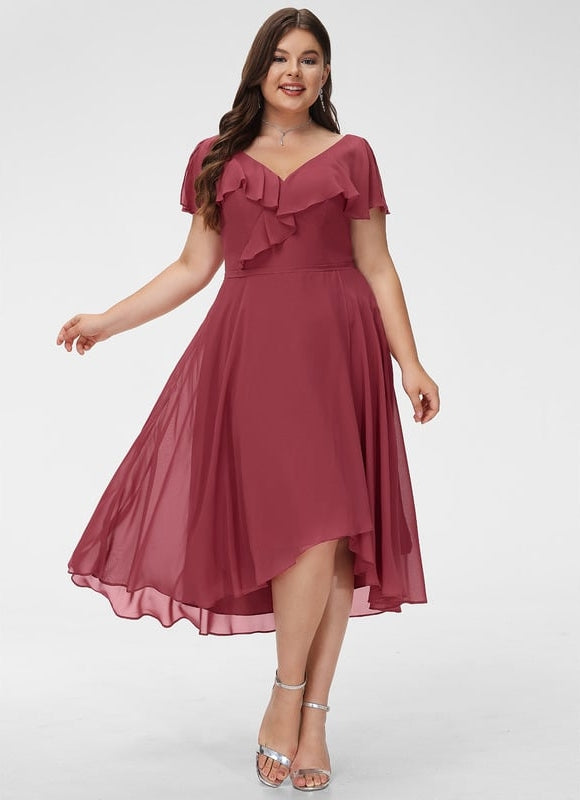 Robe Cocktail Fluide Vert Pâle - gallery 5