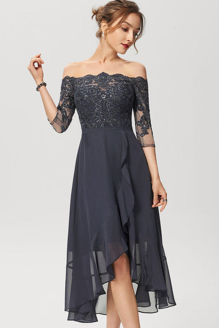 Robe Cocktail Étoilée Noire