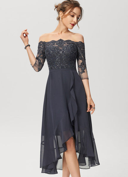 Robe Cocktail Étoilée Noire