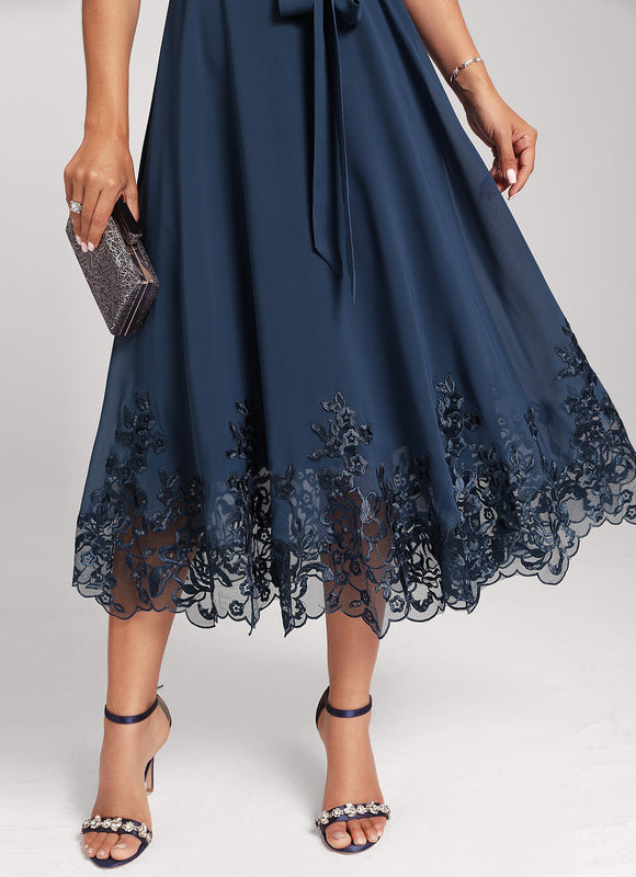 Robe Cocktail Mousseline Nocturne - gallery 6