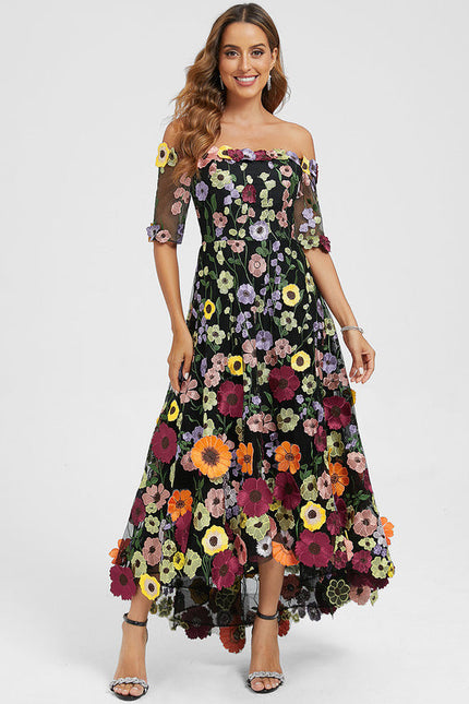 Robe Cocktail Fleur Étoilée - gallery 1