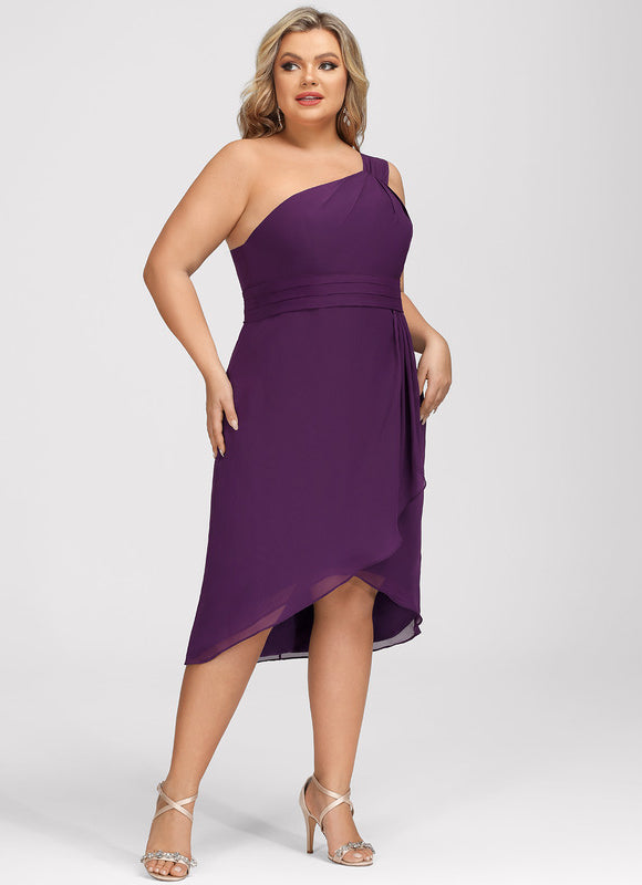 Robe Cocktail Violet Élégance Drapée - gallery 7