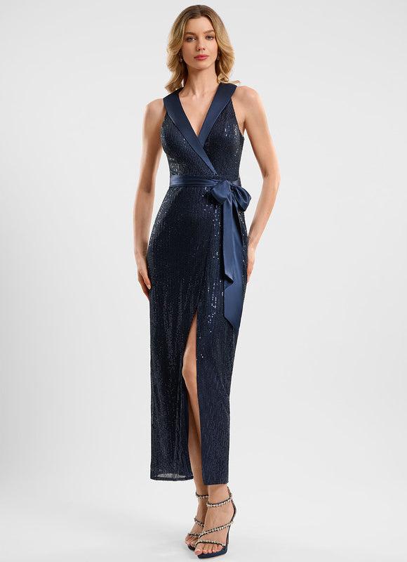 Robe Longue Cocktail Paillette - gallery 1