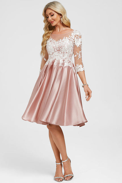 Robe Cocktail Satinée Florale - gallery 5