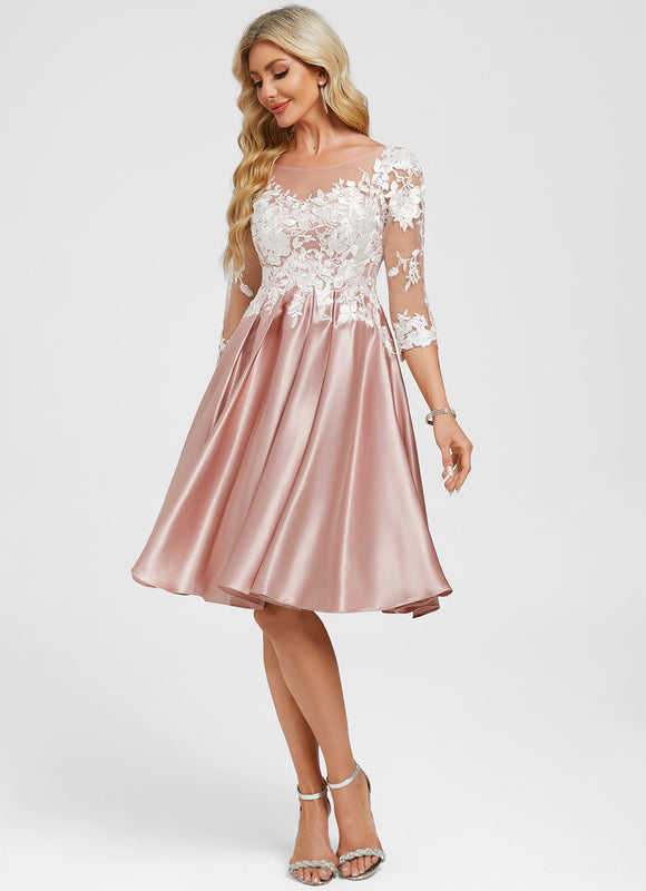 Robe Cocktail Satinée Florale - gallery 5