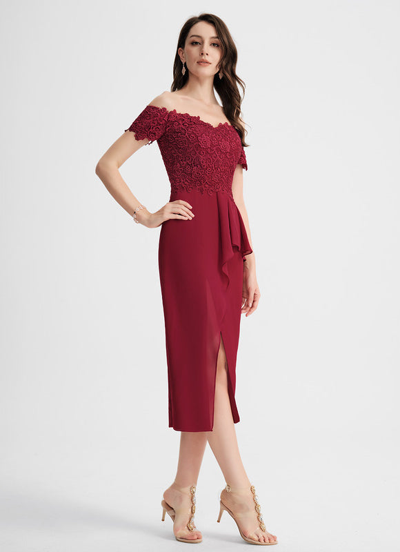 Robe Cocktail Rouge Élégance Chic - gallery 2