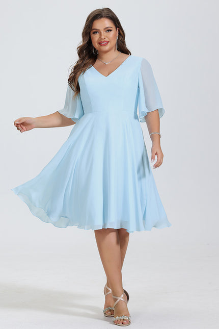 Robe Cocktail Mousseline Asymétrique - gallery 5