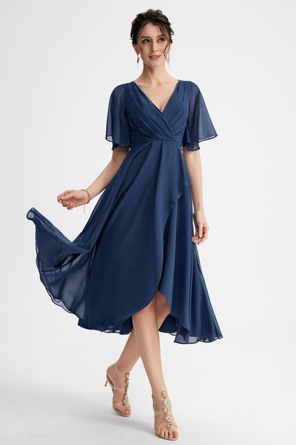 Robe Cocktail Fluide Vert Pâle - gallery 2