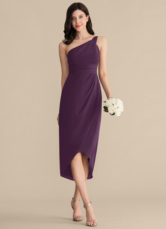 Robe Cocktail Violet Élégance Drapée - gallery 2