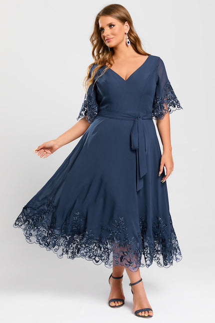 Robe Cocktail Mousseline Nocturne - gallery 8