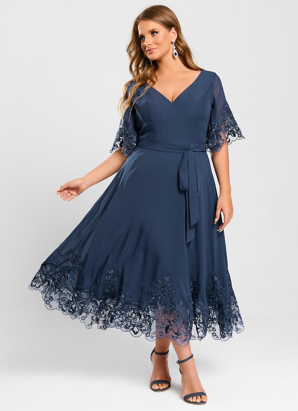 Robe Cocktail Mousseline Nocturne - gallery 8
