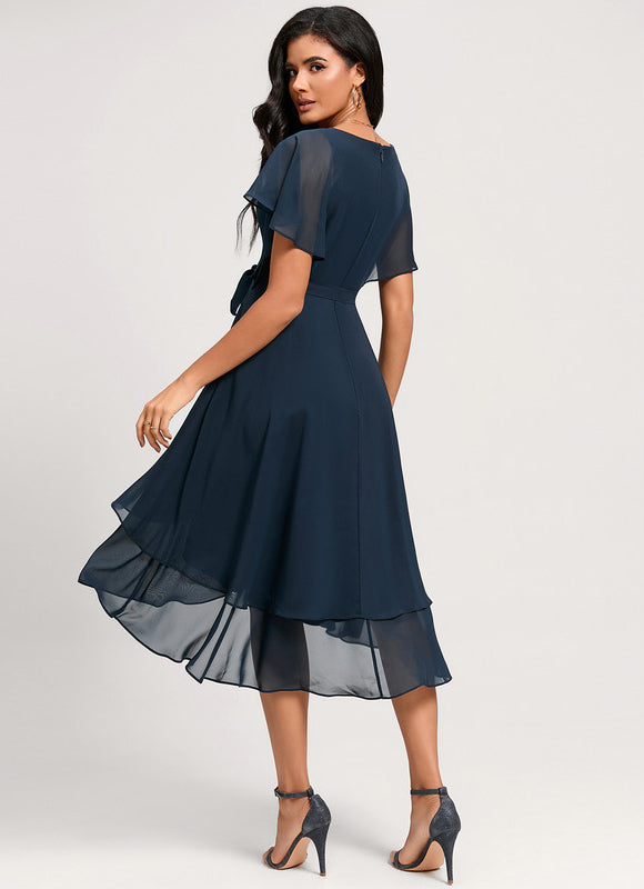 Robe Cocktail Flottante Marine - gallery 1
