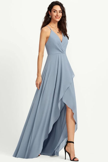 Robe Cocktail Fluide Marine Asymétrique - gallery 3