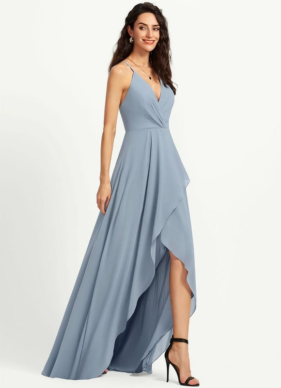 Robe Cocktail Fluide Marine Asymétrique - gallery 3