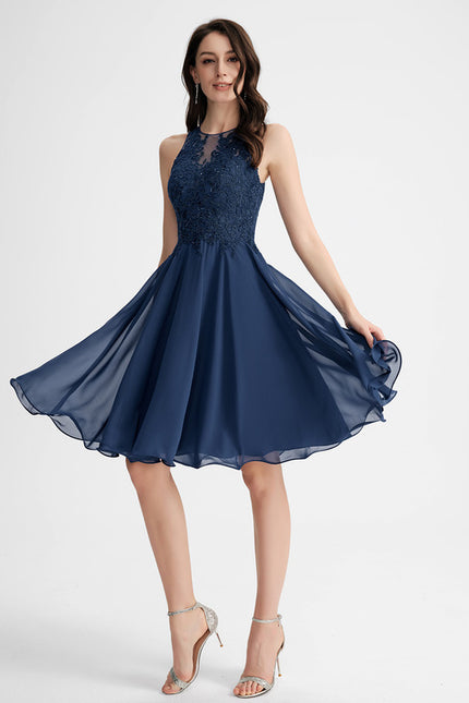 Robe Cocktail Nuit Marine Légère - gallery 4