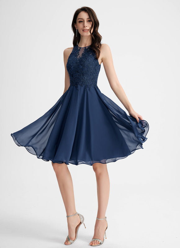 Robe Cocktail Nuit Marine Légère - gallery 4