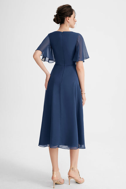 Robe Cocktail Fluide Vert Pâle - gallery 5