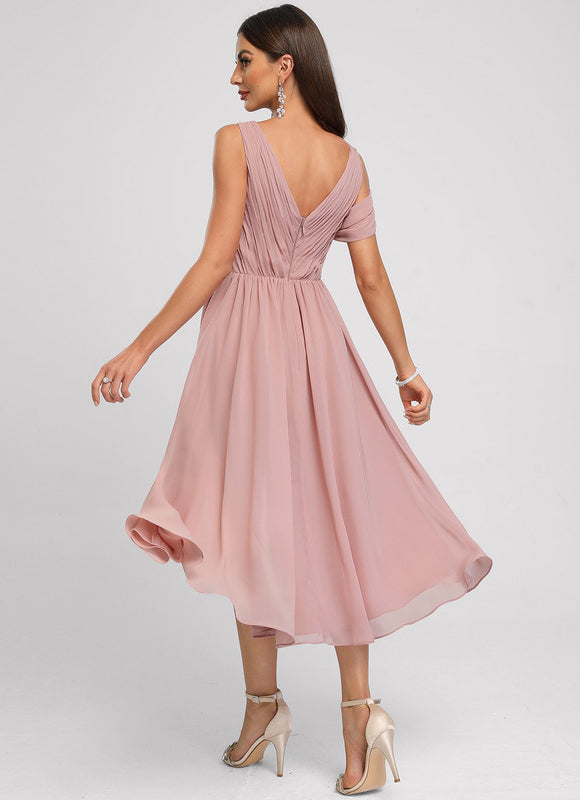 Robe Cocktail Plissée Émeraude - gallery 3