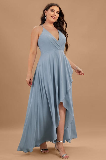 Robe Cocktail Fluide Marine Asymétrique - gallery 8