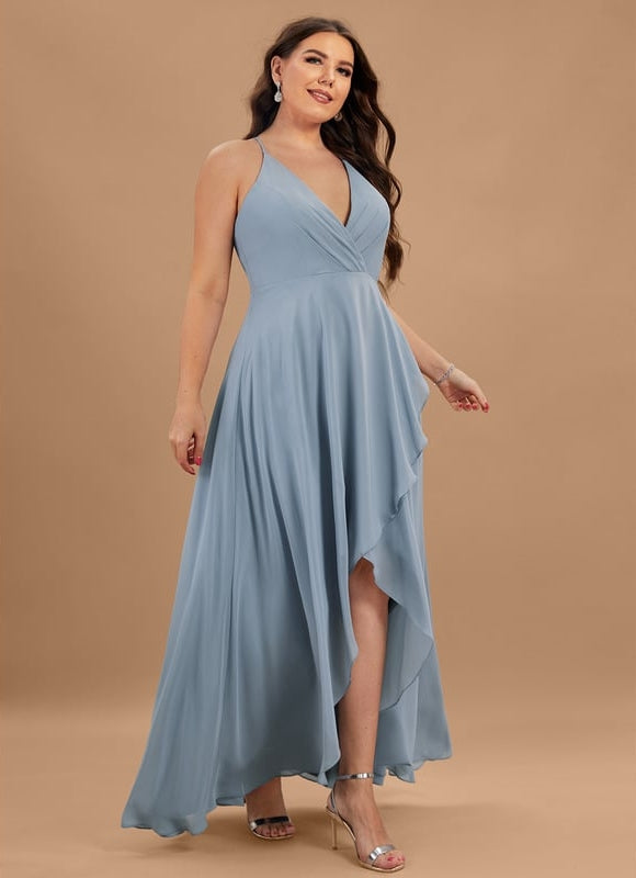 Robe Cocktail Fluide Marine Asymétrique - gallery 8