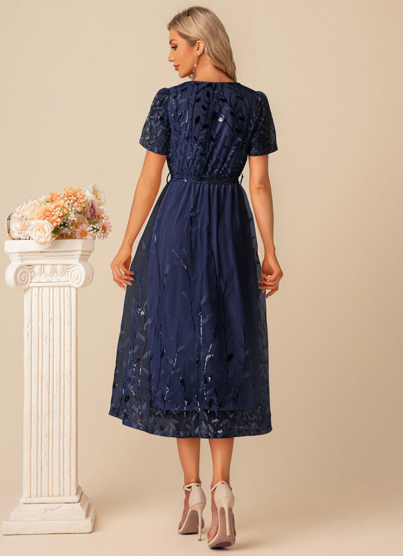 Robe De Cocktail Tulle Et Dentelle - gallery 9