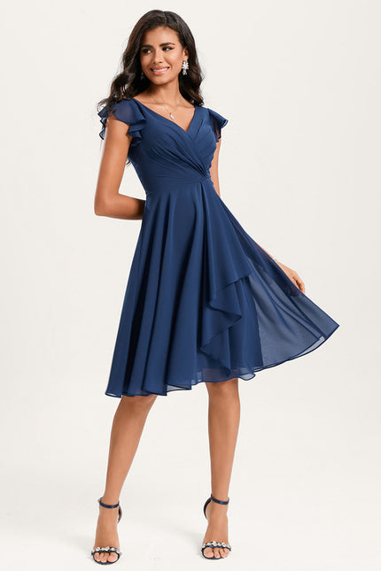 Robe Cocktail Mousseline Émeraude - gallery 2