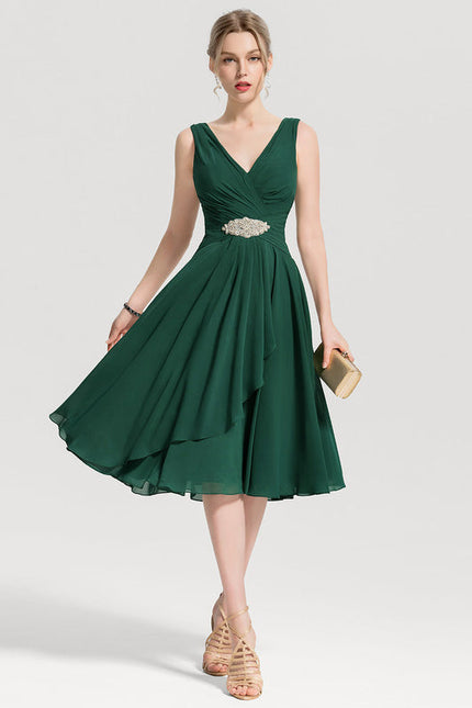 Robe Cocktail Émeraude Lumineuse - gallery 2