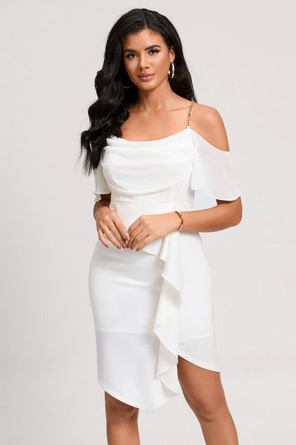 Robe Cocktail Epaule Dénudée - gallery 1