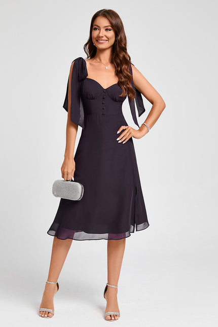 Robe Cocktail Élégante Sombre - gallery 5